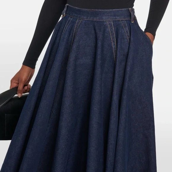 Alaïa Denim Midi Skirt - Picture 4 of 5